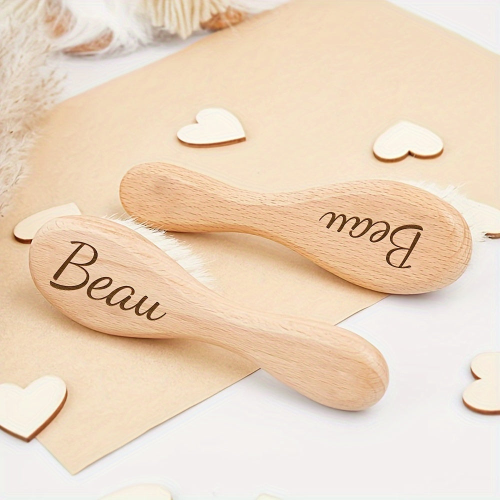 Personalized Wooden Hair Brush with Engraving for Gifts and Keepsakes