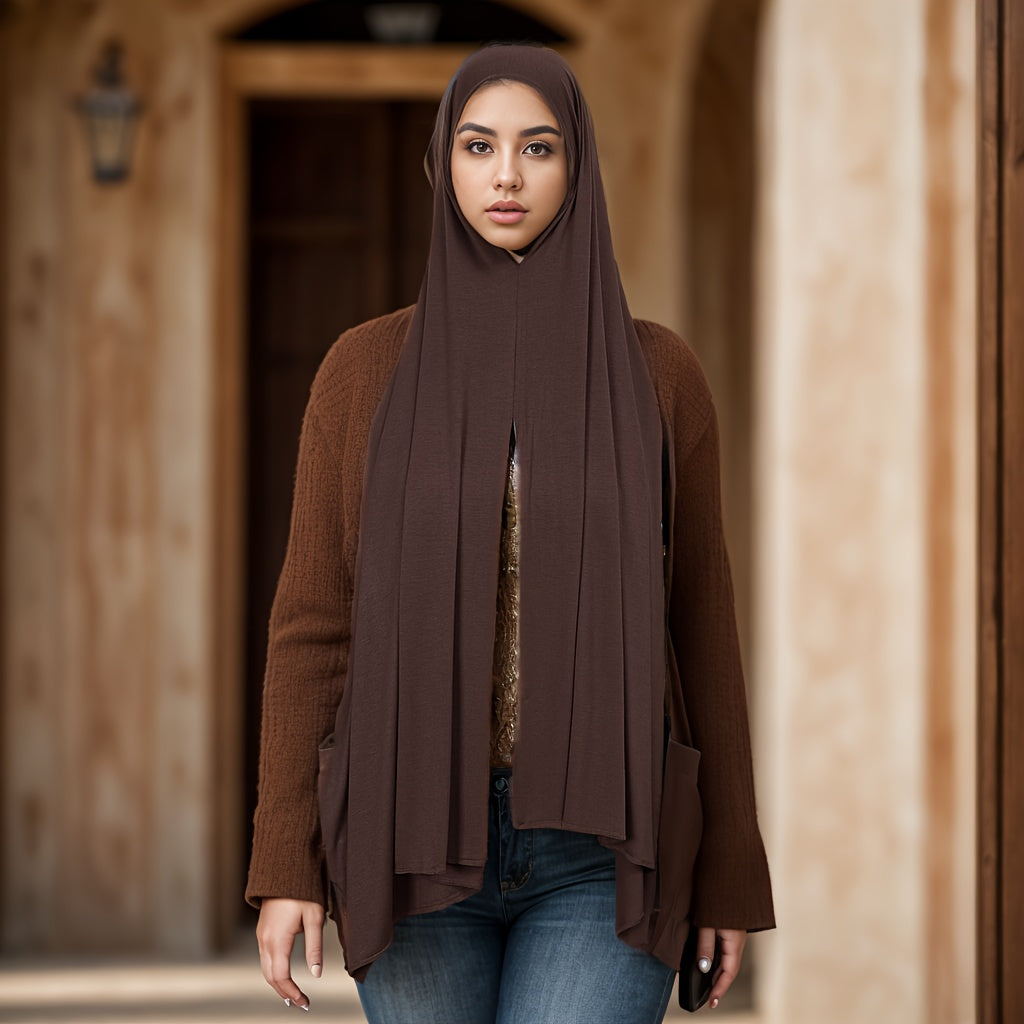 Women's Solid Color Breathable Scarf with Sun Protection and Equal Length Sides