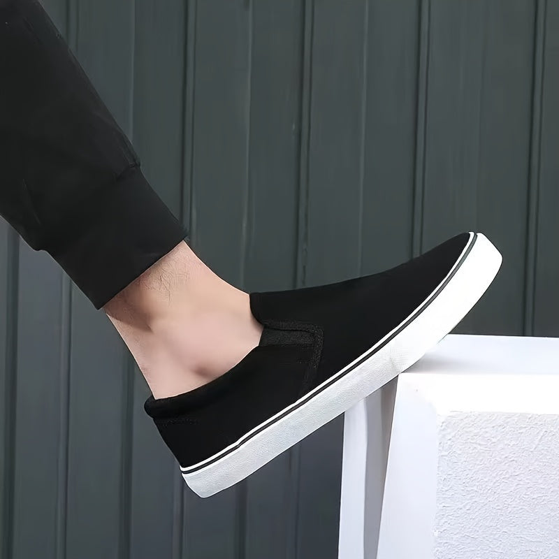 Men's Canvas Slip-On Sneakers Lightweight Breathable Casual Shoes for Spring Summer Fall