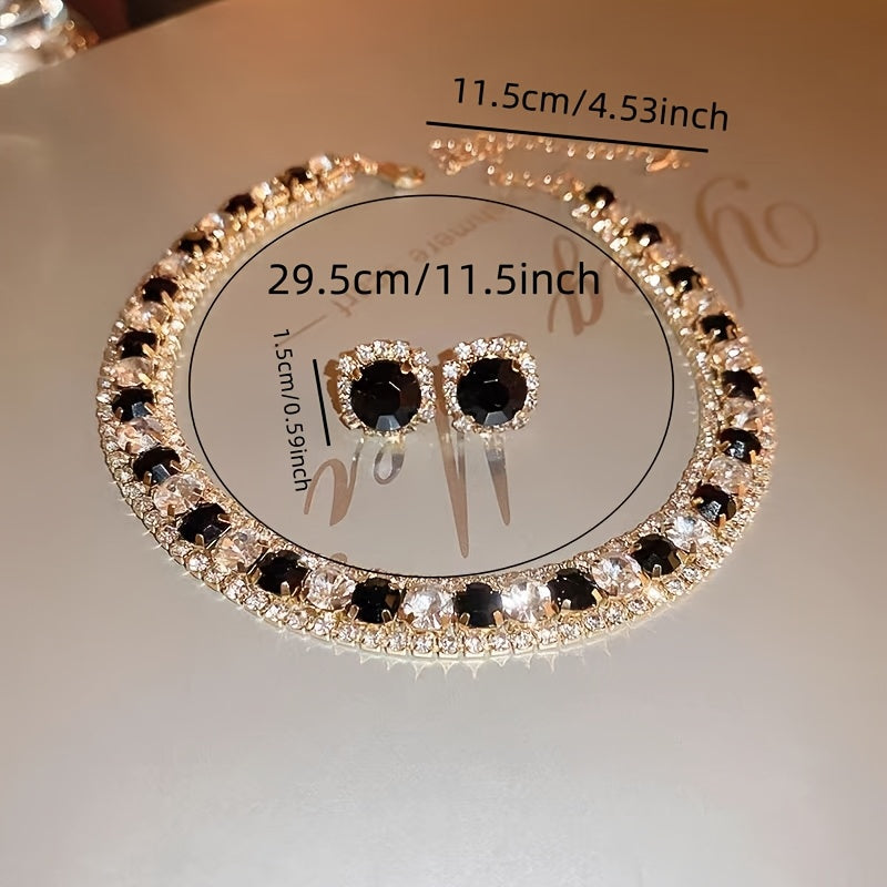 Комплект украшений из серебра Sterling с кристаллами и серьгами в винтажном стиле для женщин