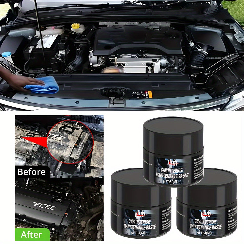Engine Bay Cleaner and Shine Wax for Black Plastic Restoration Car RV Restores and Protects