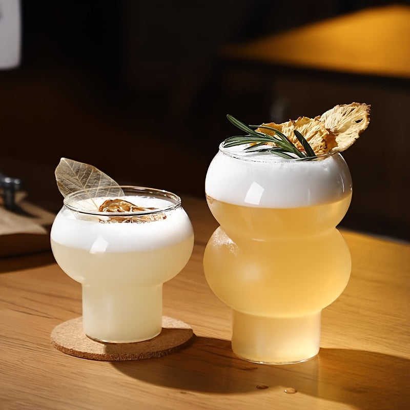 Clear Gourd-Shaped Cocktail Glass for Bars Pubs Clubs Restaurants or Home