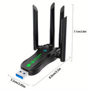 2-in-1 simsiz adapter Dual Band WiFi 1300M USB Plug and Play