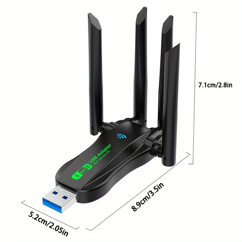 2-in-1 simsiz adapter Dual Band WiFi 1300M USB Plug and Play