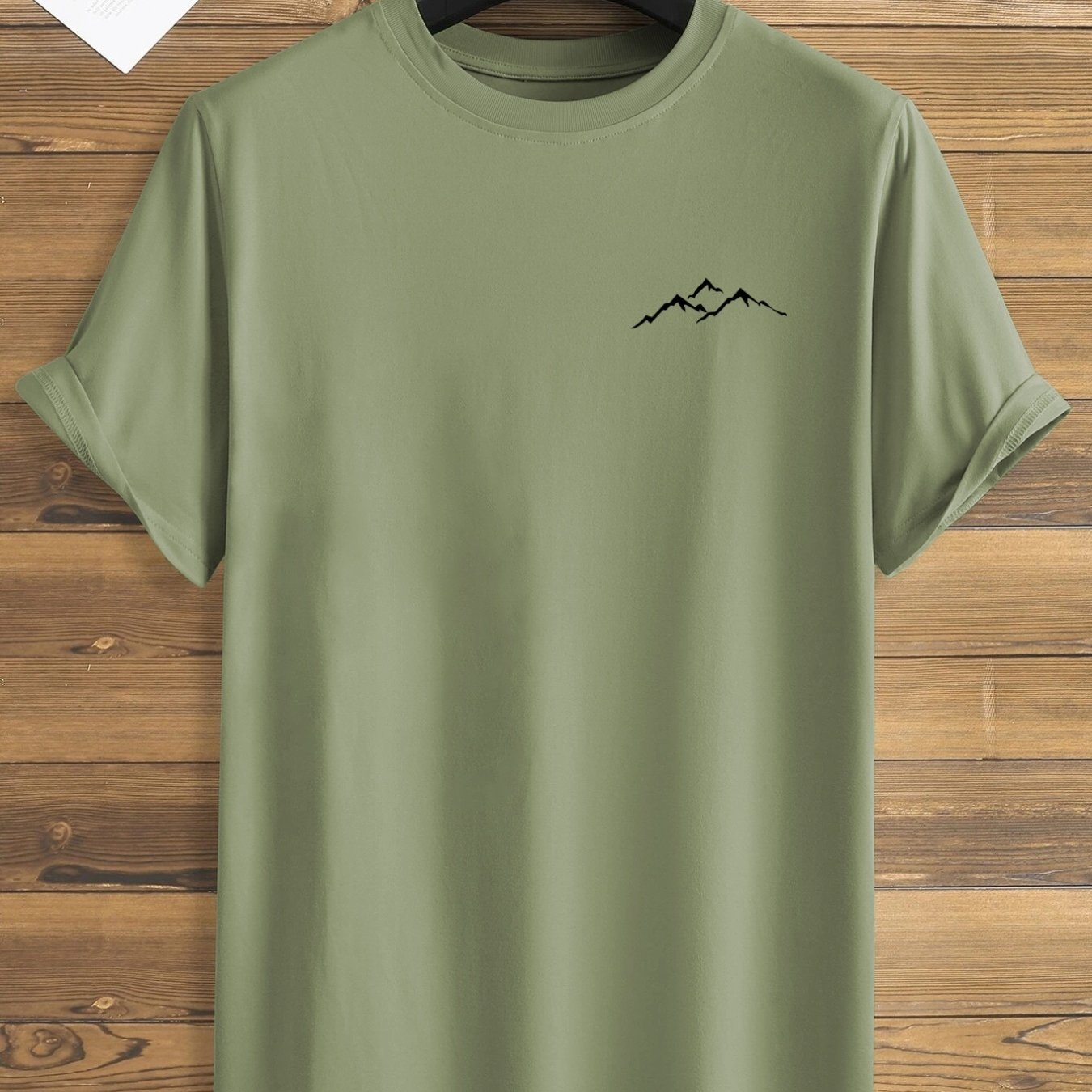 Мужская футболка с крупным принтом, повседневная, из полиэстера, короткий рукав, круглый вырез, лето