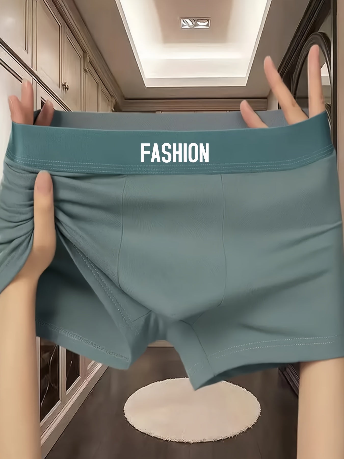 Men's 3-Piece Breathable Cotton Elastane Underwear Set Casual Solid Color Shortie