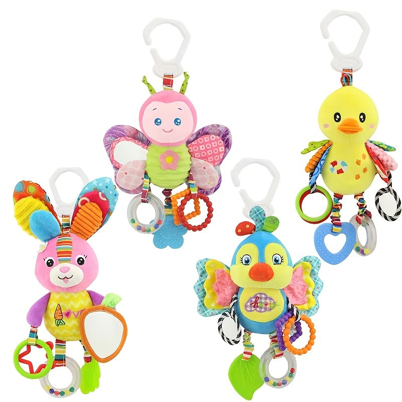 Baby Toy Clip-On Car Seat and Stroller Toys for Babies with Textures Teethers and Rattles