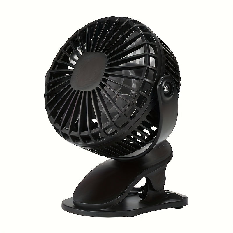 Mini Clip-On Fan Portable USB Rechargeable Quiet Stroller Desk Dorm Outdoor