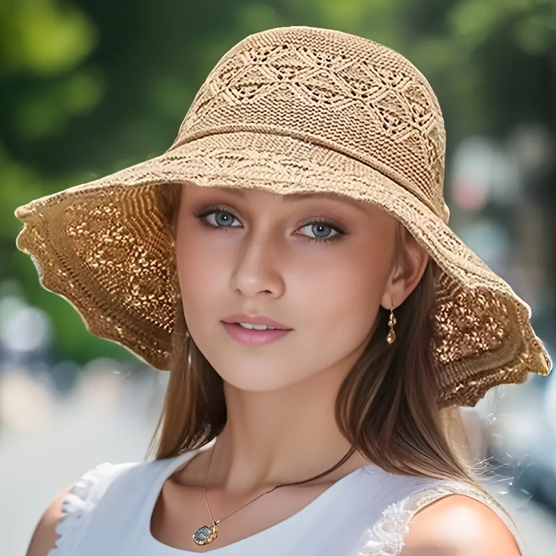 Women's Wide Brim Sun Hat with UPF Protection, Foldable, Breathable, Summer Travel