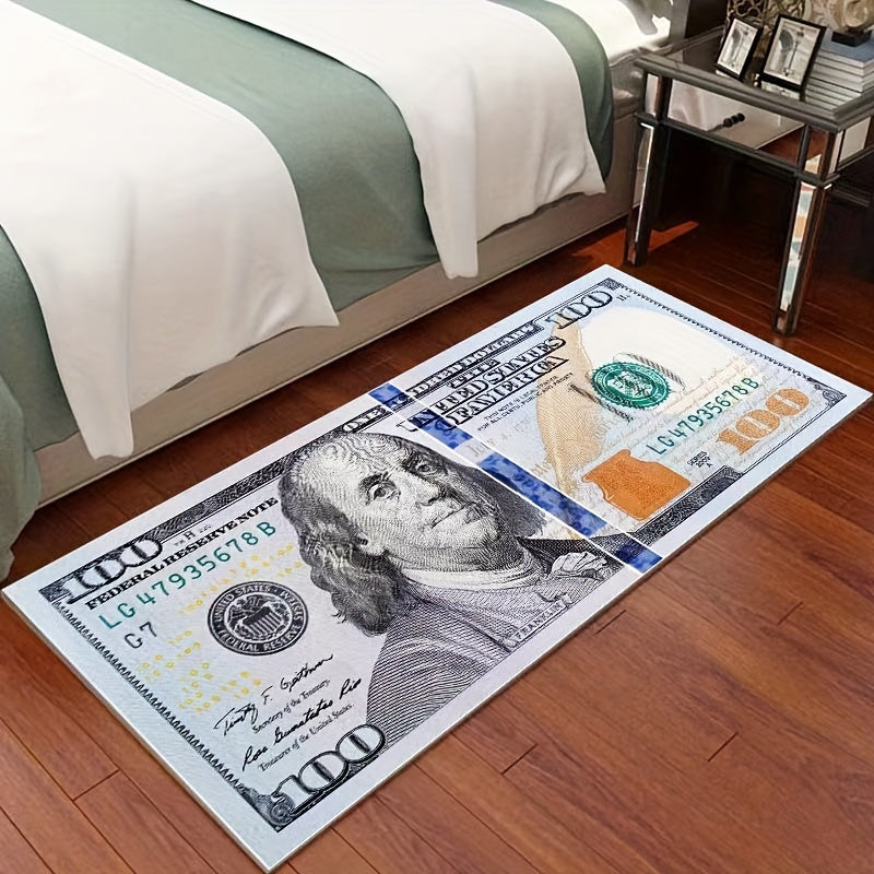 100 Dollar Bill Rug Non-Slip Water Absorption Decorative Floor Mat