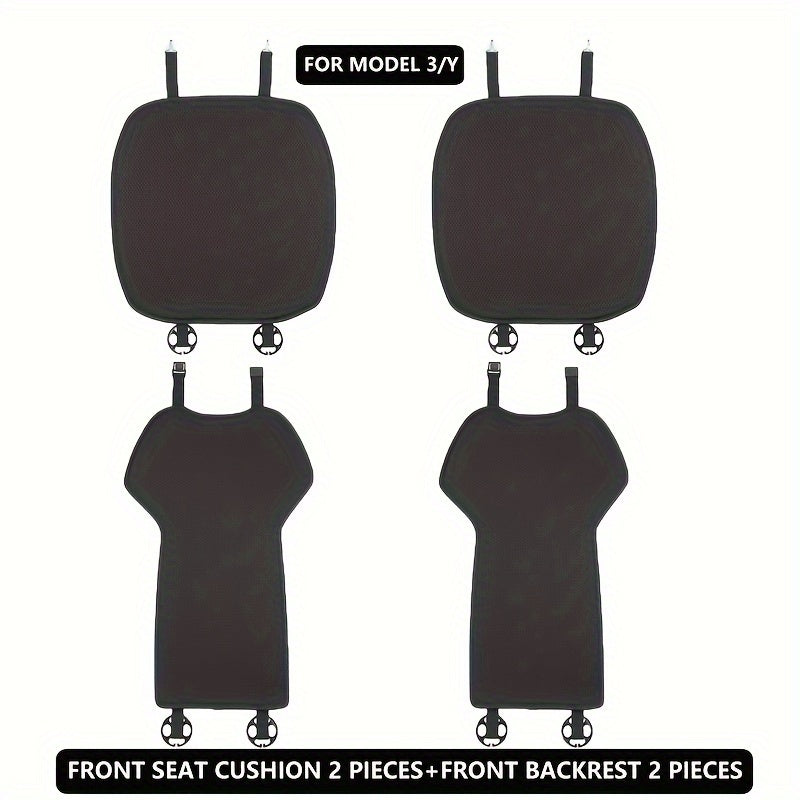Car Seat Cushions for Tesla Y and 3 4/5 Seater Breathable Anti-Slip Pads