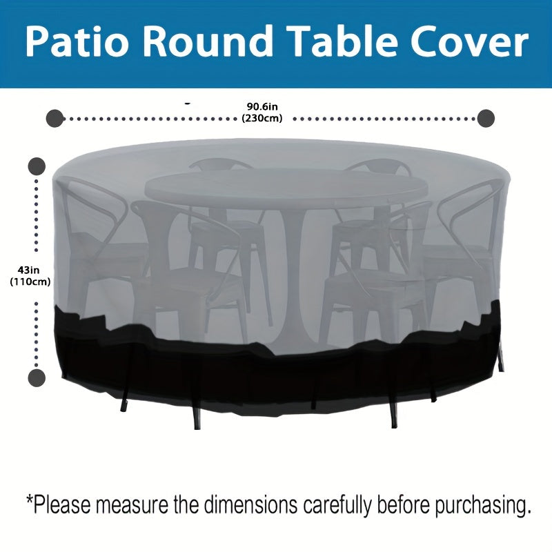 Round Patio Furniture Cover 210D Oxford Cloth Waterproof All-Season Outdoor Protection