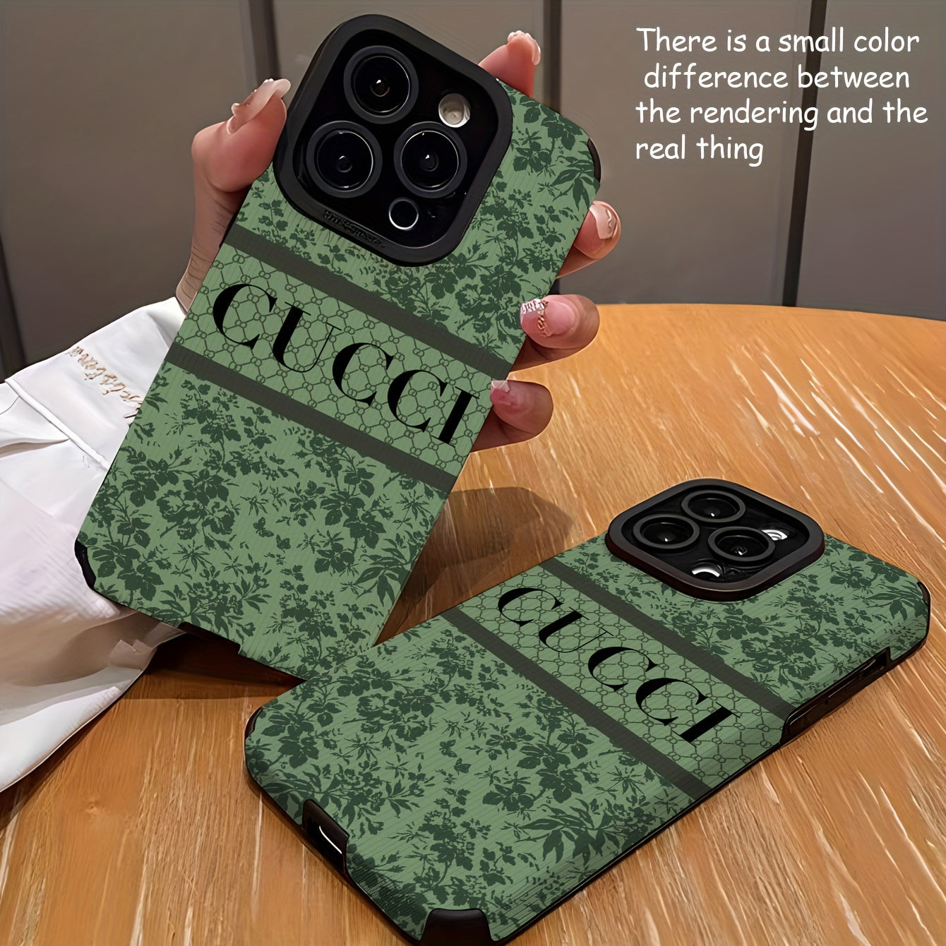 Antique Green Floral Pattern Art Phone Case for iPhone Models Dirt-Resistant Anti-Fall Durable