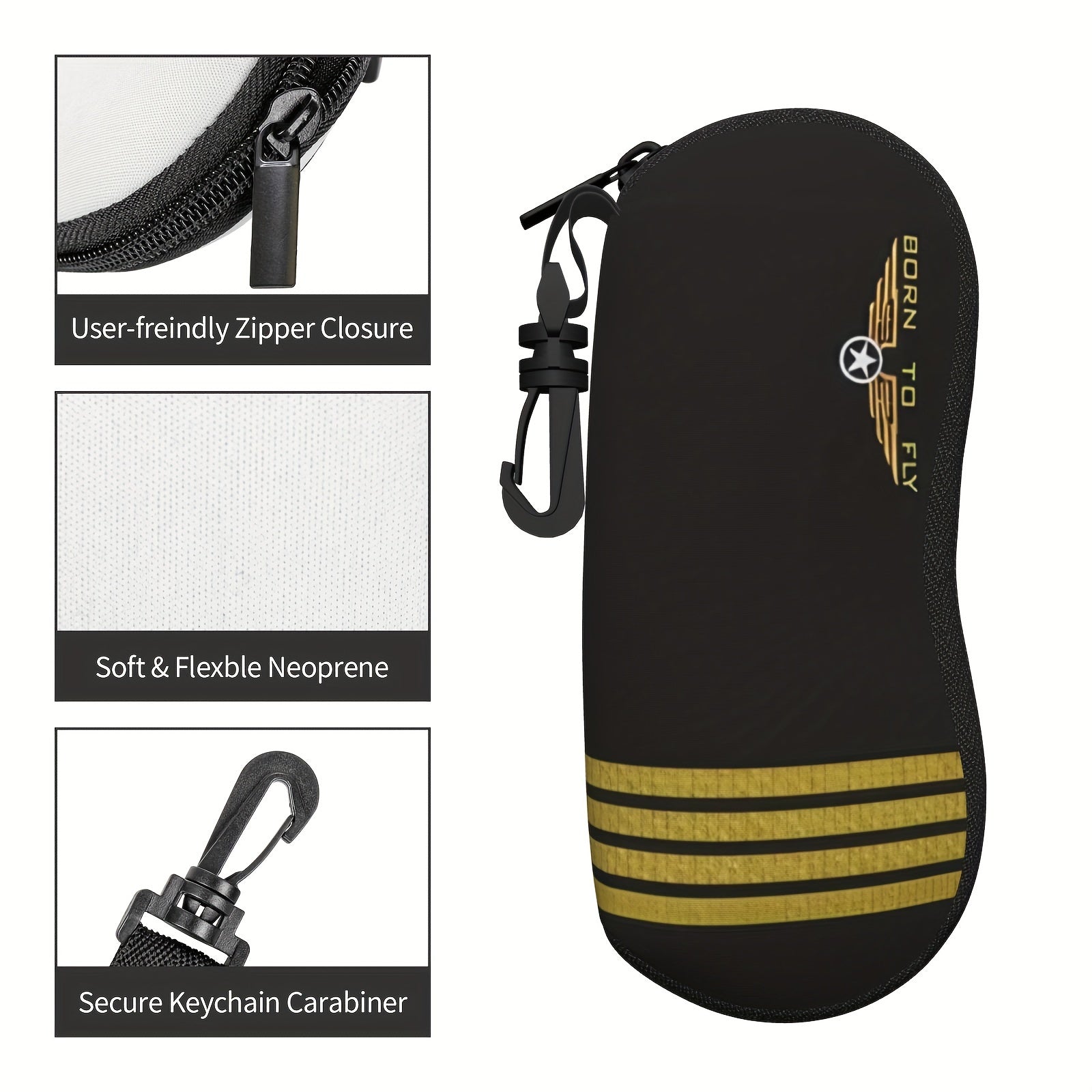 Unisex Durable Lightweight Glasses Case with Zipper Closure