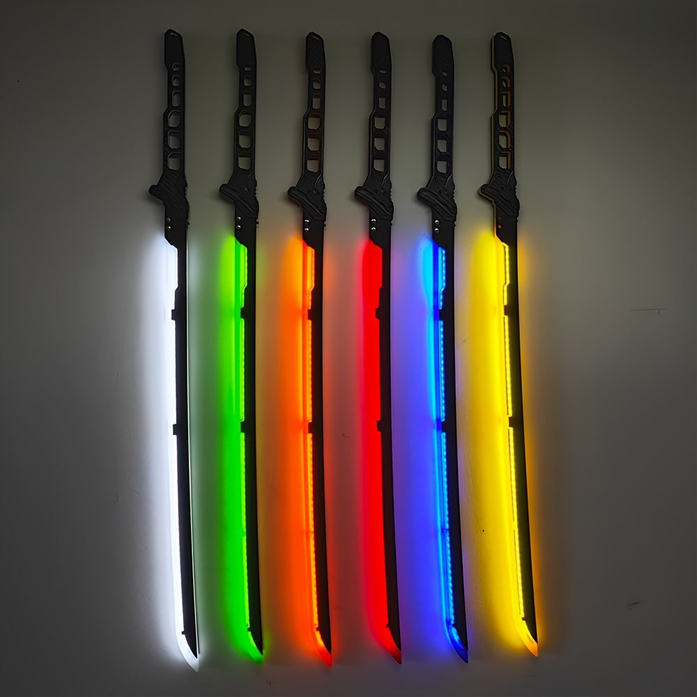 LED Illuminated Samurai Sword Replica 80cm Acrylic Cyberpunk Katana for Cosplay Party Photography