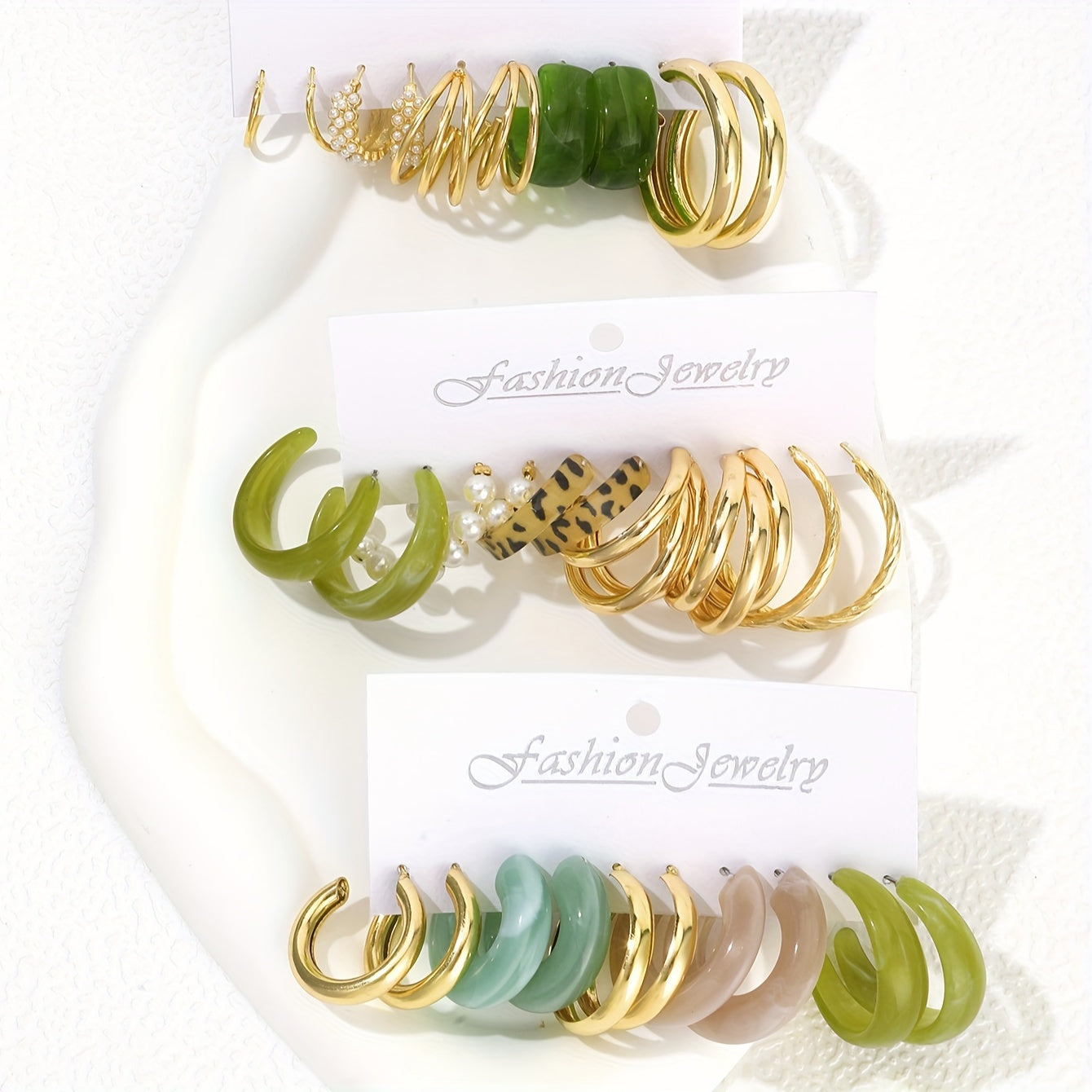 15 Pairs Vintage Style Hoop Earrings with Imitation Pearl Accents for Women