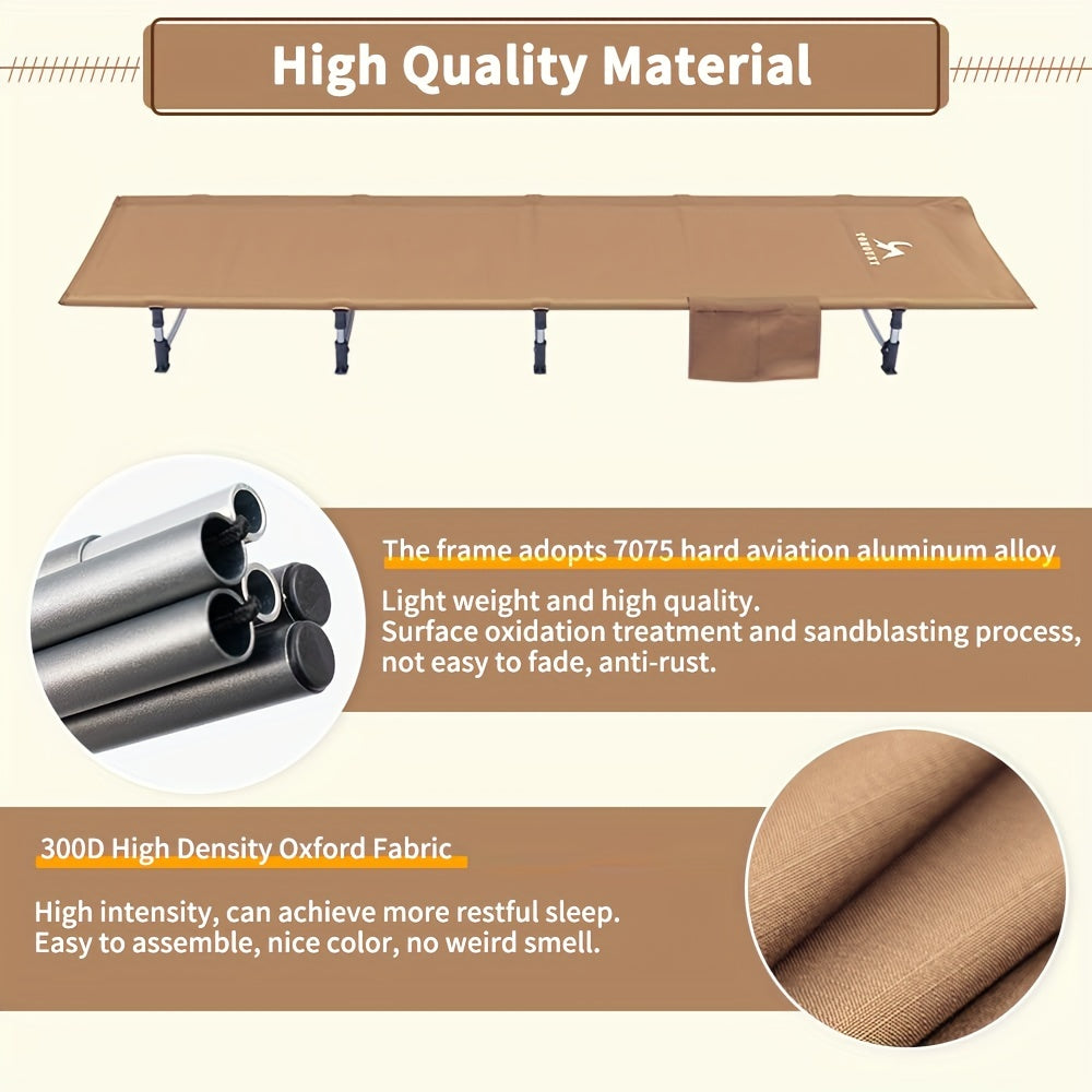Lightweight Aluminum Camping Cot for Outdoor Hiking Travel and Beach