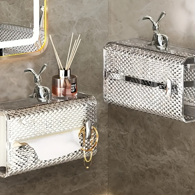 Gold and Silver Electroplated Sitting Rabbit Figurine for Home and Office Decor