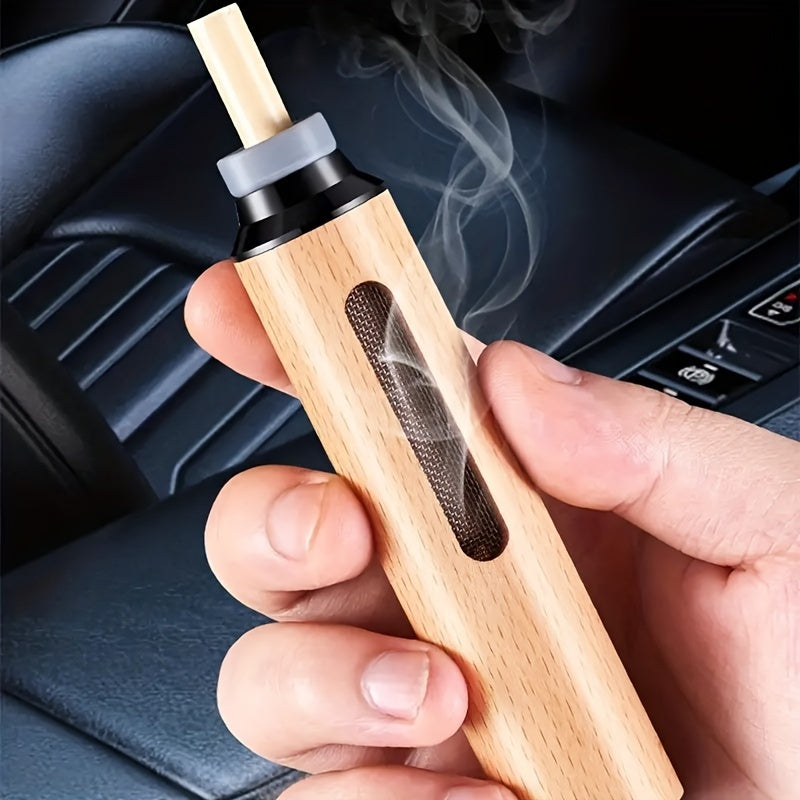 Mini Wooden Car Ashtray Smoke-Resistant Organizer for Vehicle and Office