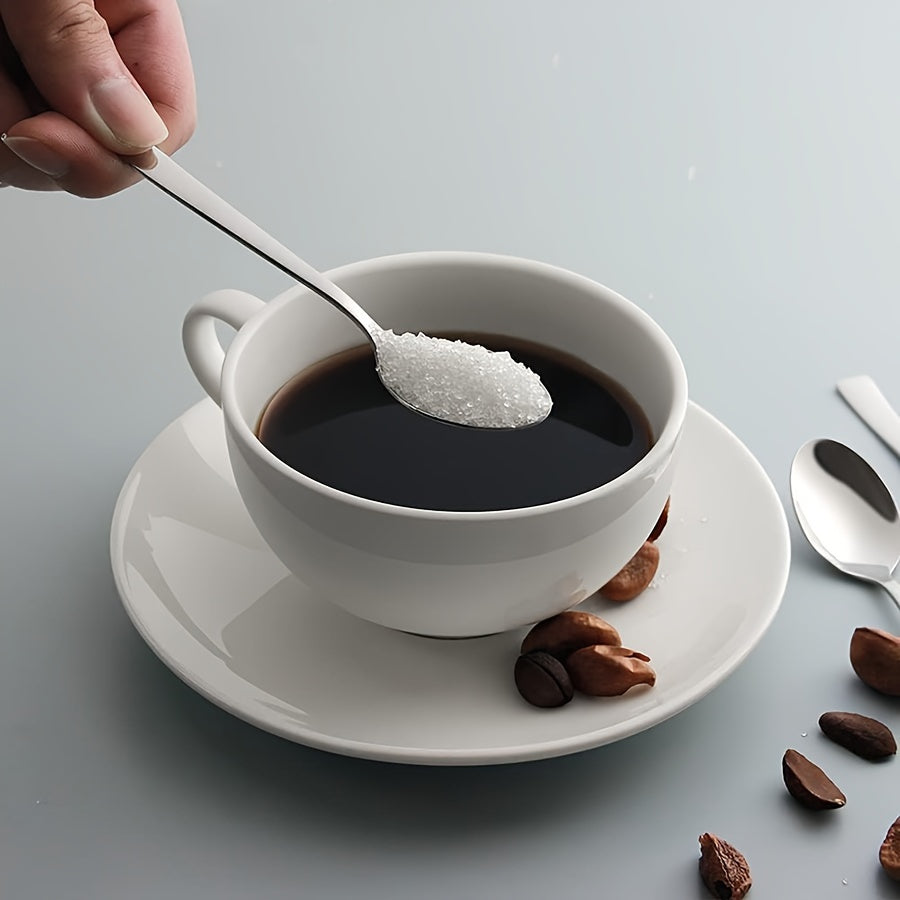 Set of 8 Stainless Steel Mini Coffee Spoons for Tea Desserts and Dining