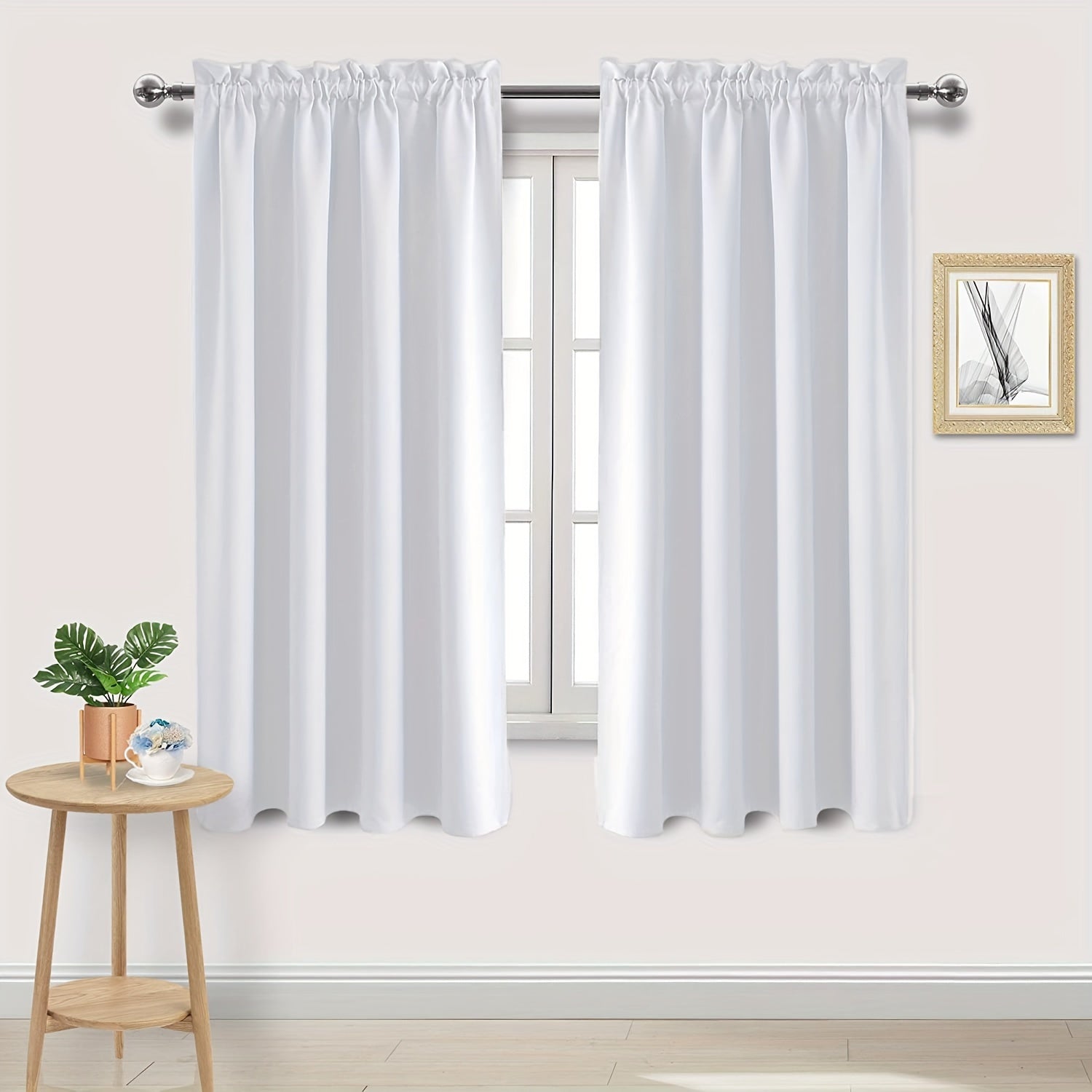 Blackout Curtains with Rod Pocket for Bedroom and Living Room Darkening UV Blocker