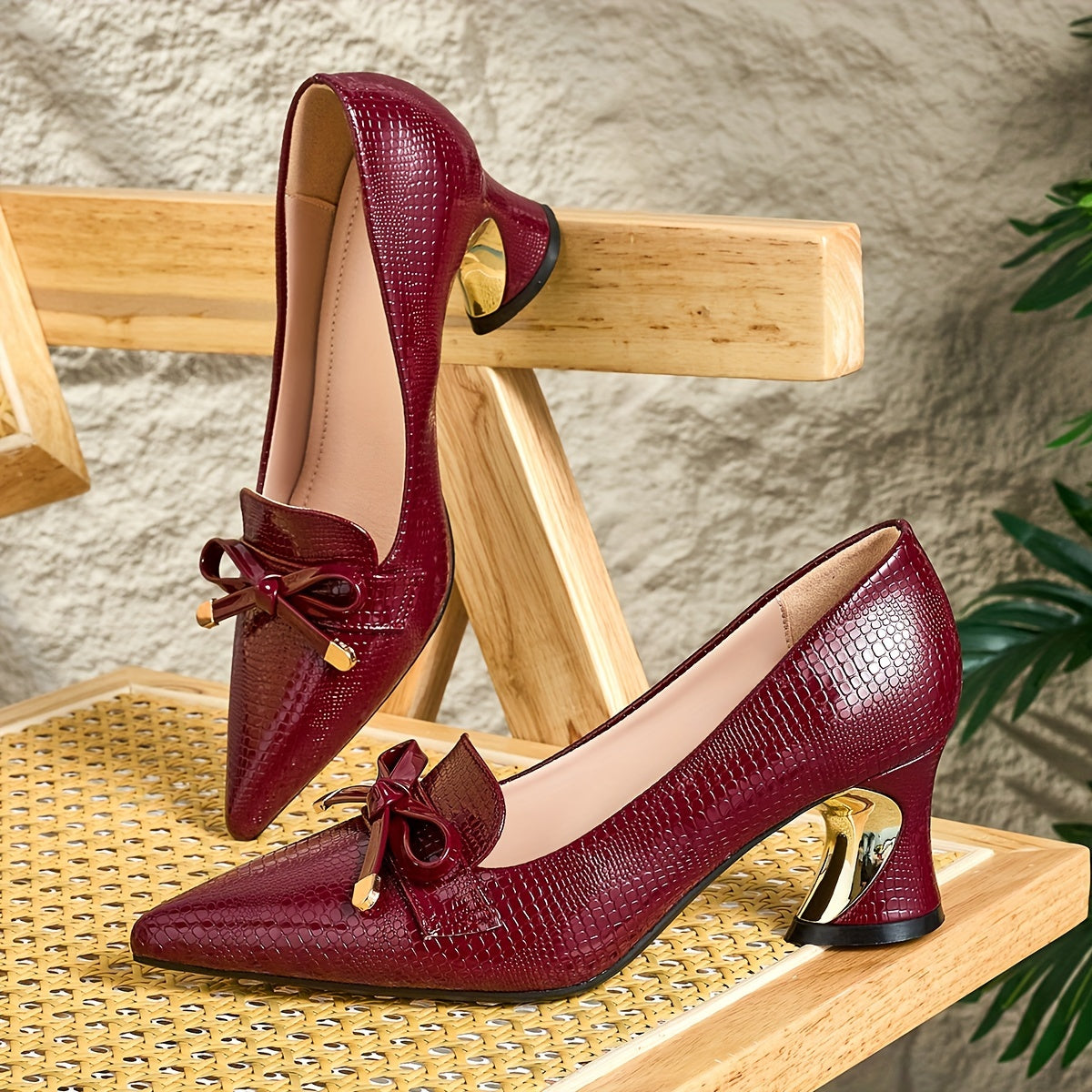 Women's Casual High Heels Thick Heel Autumn Winter Comfortable Black