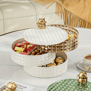 Divided Snack Tray with Lid Lucky Cat Fruit Bowl for Party Home Decor