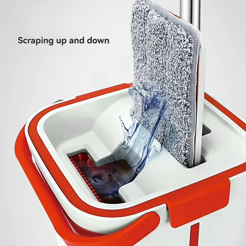 2-in-1 Dry and Wet Mop and Bucket Set for Kitchen Bathroom Living Room
