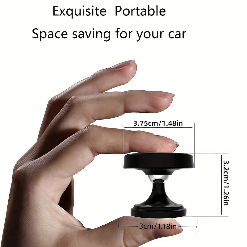 Soporte para teléfono de coche magnético giratorio de aluminio universal de 360° con base ajustable
