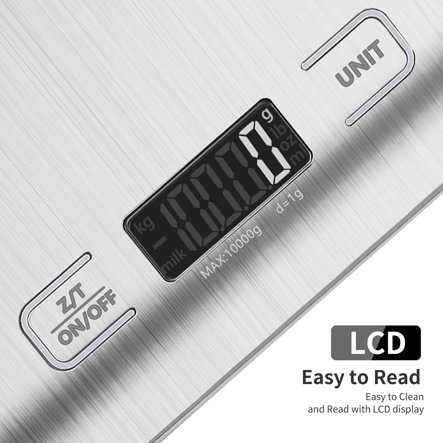 Digital Kitchen Scale 22lb/50kg with LCD Display, Lightweight Plastic, for Baking and Cooking