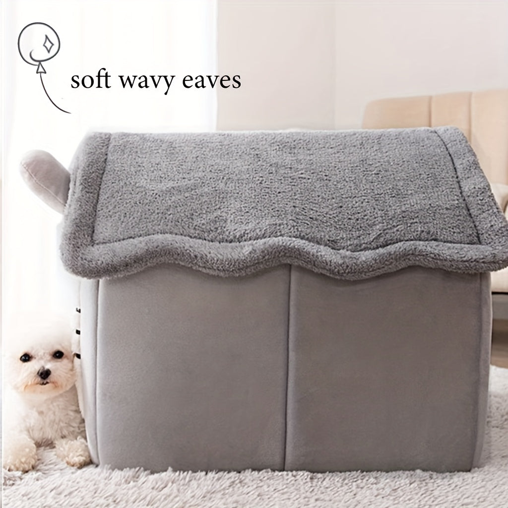Foldable Washable Cat Bed with Non-Skid Bottom Indoor Use
