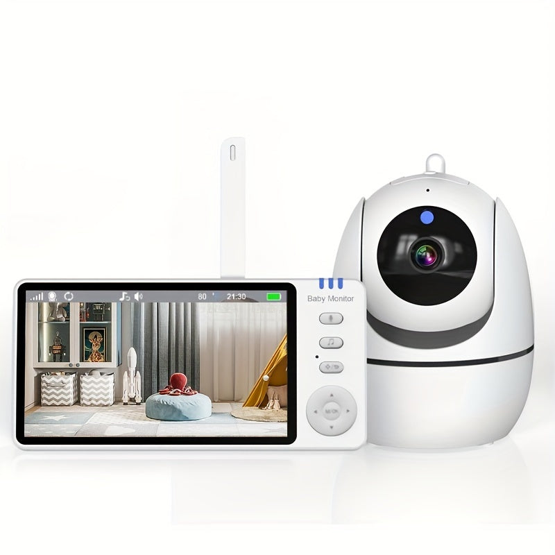 Nopesh HD Умная Монитор Камера с Инфракрасным Ночным Видением, 720p Видео, Двусторонний Аудио, Обнаружение Температуры, Колыбельные, 3500mAh Перезаряжаемая Батарея, Панорамный Наклон Удаленного Управления, Совместимость со Смартфонами - 1шт