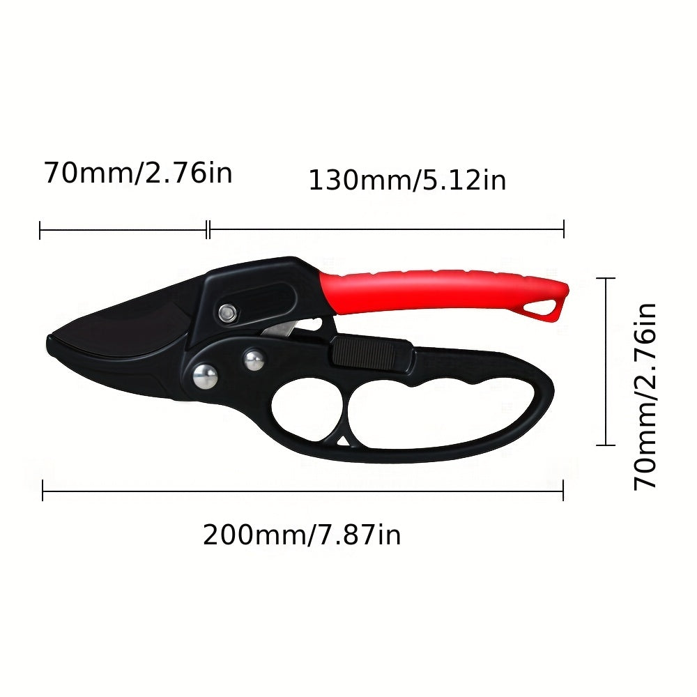 8-Inch Professional Ratchet Anvil Pruning Shears Stainless Steel Handle