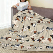 Dachshund Flannel Blanket Throw Bed Cozy Plush Lightweight for Bedroom Living Room