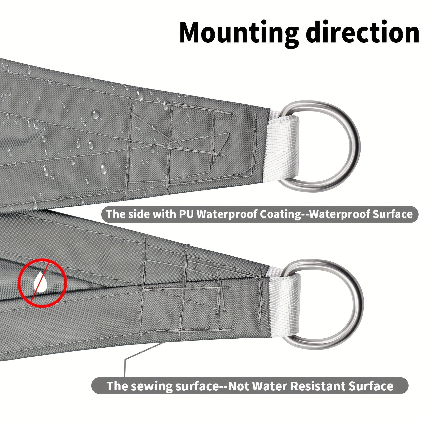 Triangle Canopy Sun Shade with UV Protection Polyester Fabric for Patio and Camping