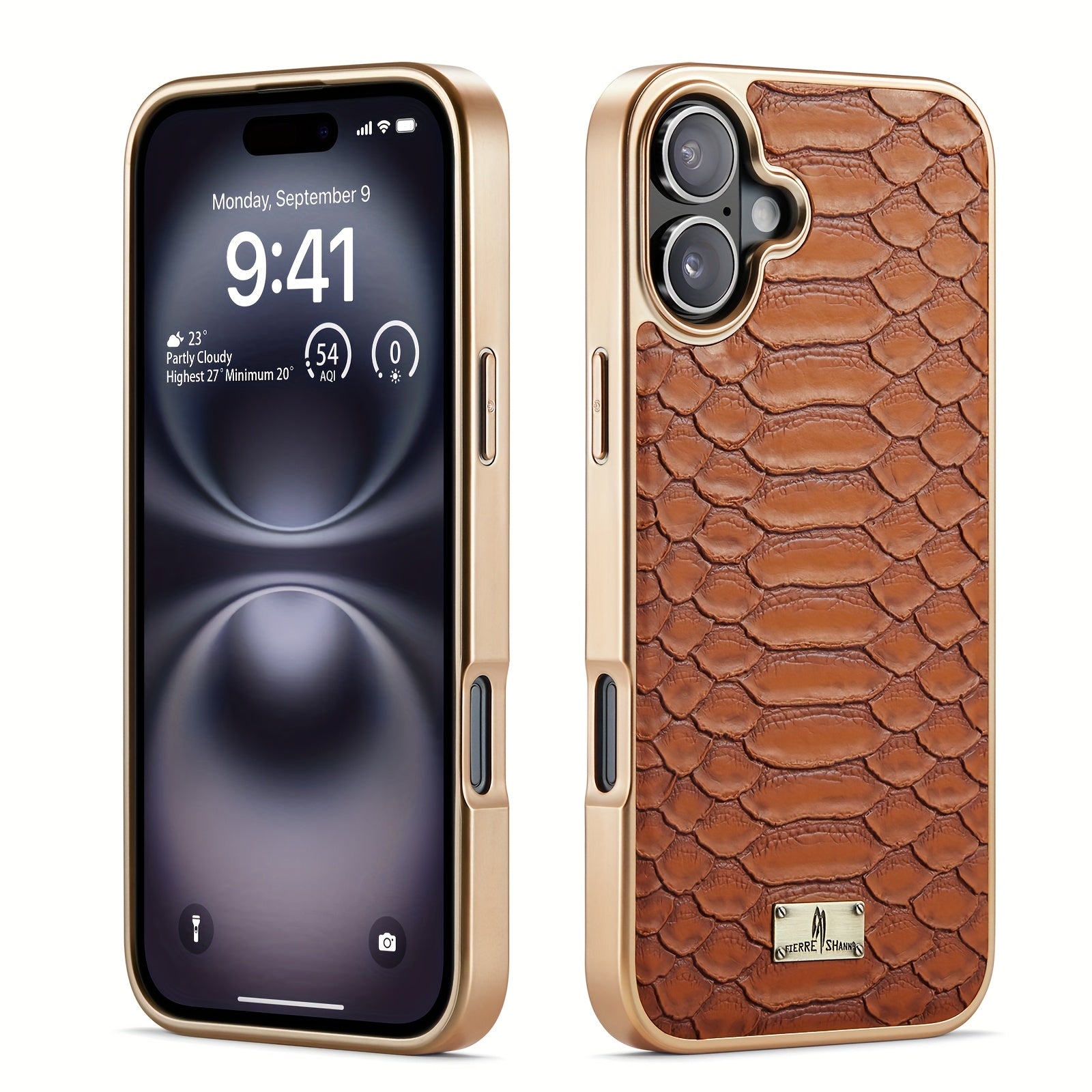 Faux Leather Retro Phone Case for iPhone 11-15 with 360° Anti-Fall Protection and Air Cushion Design