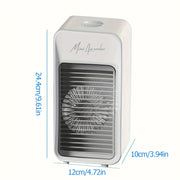 Portable Evaporative Air Cooler Fan with 4 Speeds Quiet Humidifier USB Battery Powered Rechargeable Lithium Adjustable Head for Home Office Camping