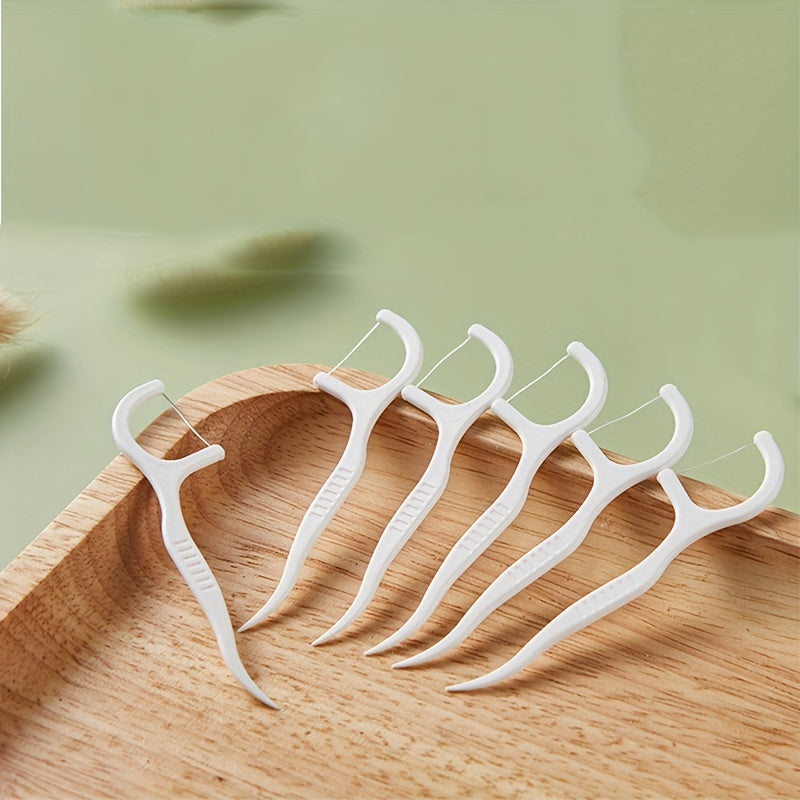 10Pcs Dental Floss Picks with Textured Grip Unflavored Deep Cleaning Travel