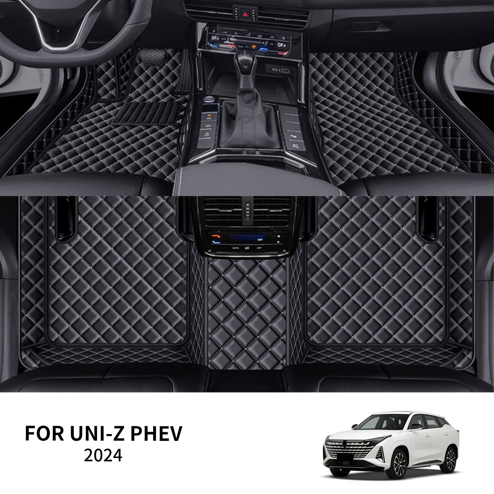 Faux Leather Car Floor Mats All-Weather Durable for Electric Vehicles