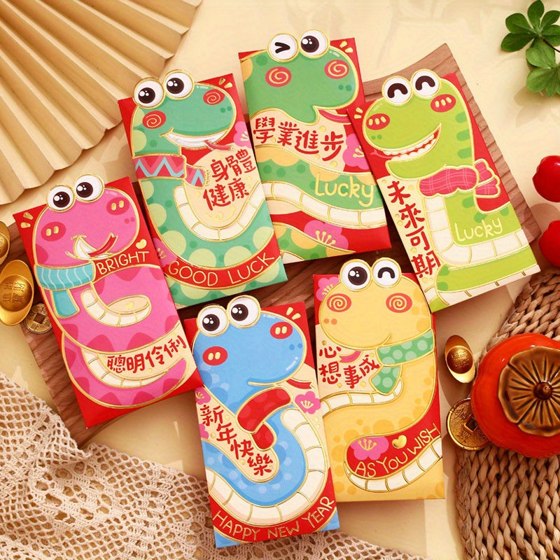 30 Pack Red Envelopes for Chinese New Year Spring Festival Wedding Lucky Money Pouches with 3D Snake Design