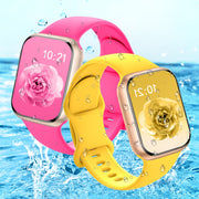 Waterproof Silicone Sport Watch Band with Floral Design for Apple Watch 38mm-49mm