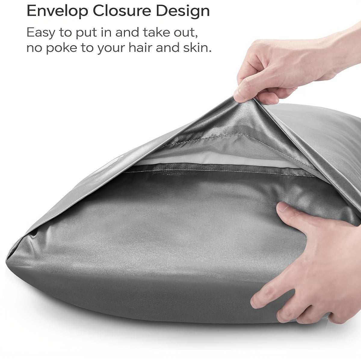 Funda de almohada lujosa para cabello y piel, ultra suave, con cierre de sobre amigable con la piel, 1 pieza