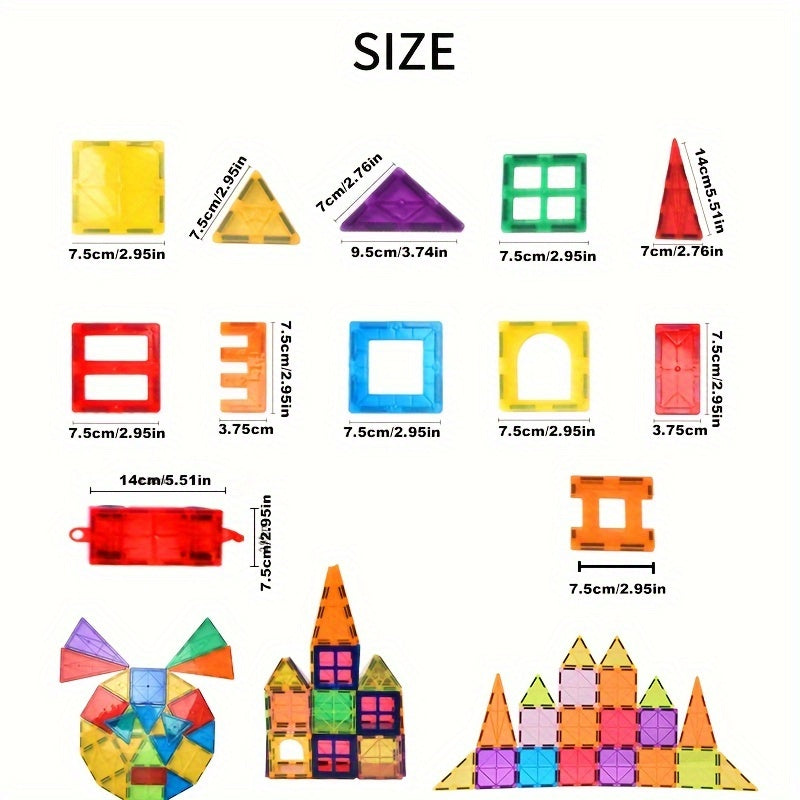 Magnetic Building Blocks for Children 3+ Mixed Color ABS Stacking and Pre-school Sets