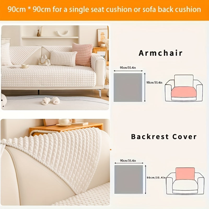 Funda de sofá de terciopelo con respaldo antideslizante para todas las estaciones, amigable con las mascotas, decoración para sala de estar y oficina