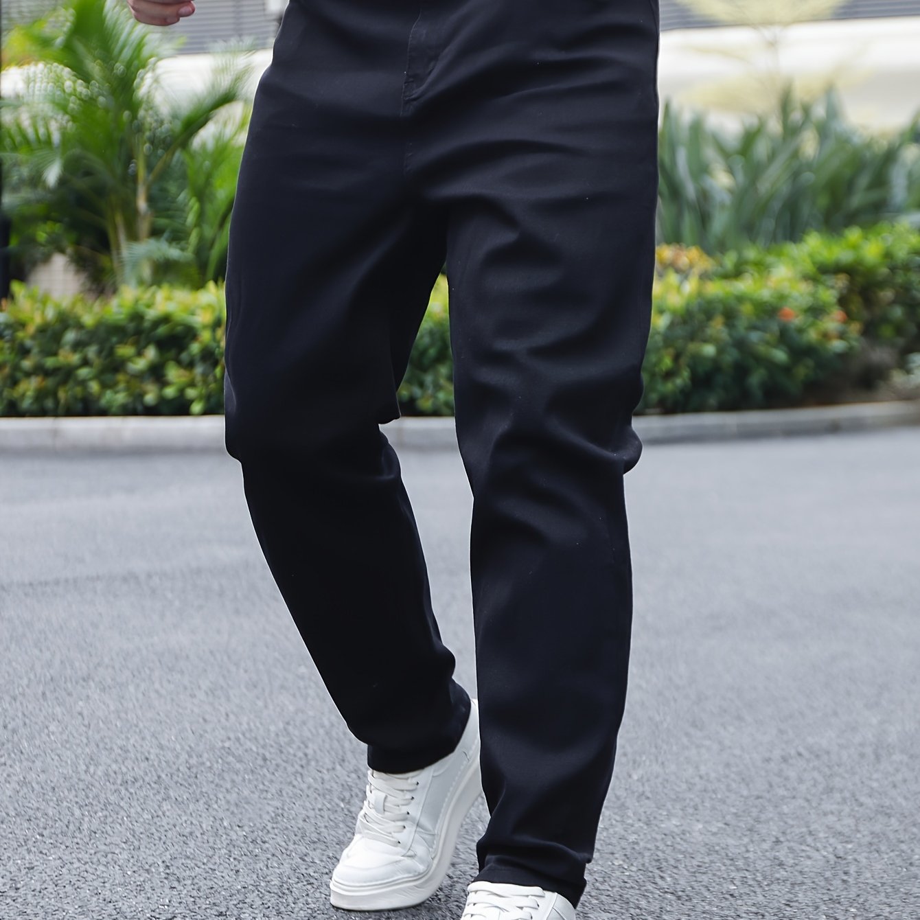 Men's Cotton Jeans Loose Fit with Pockets Medium Stretch All-Season