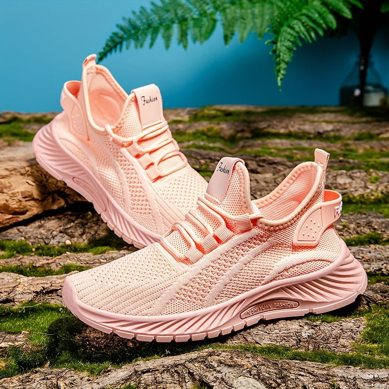 Women's Knitted Lightweight Running Sneakers Breathable Low Top Tennis Shoes