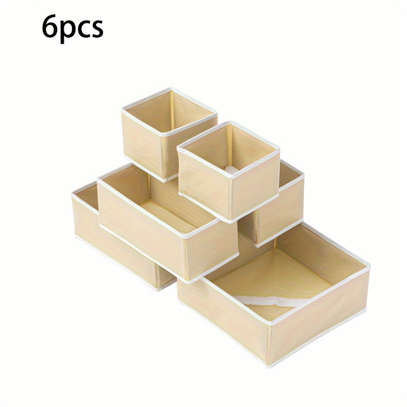 6-Pack Foldable Non-Woven Storage Bins for Closet Organization