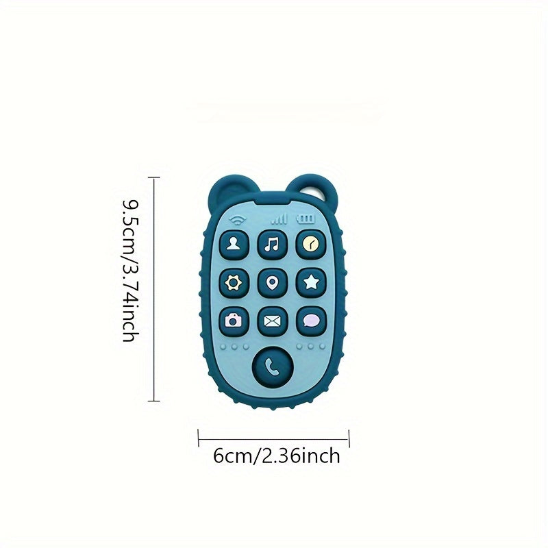 Silicone Teether Phone Shape BPA Free Soft Textured Baby Teething Toy