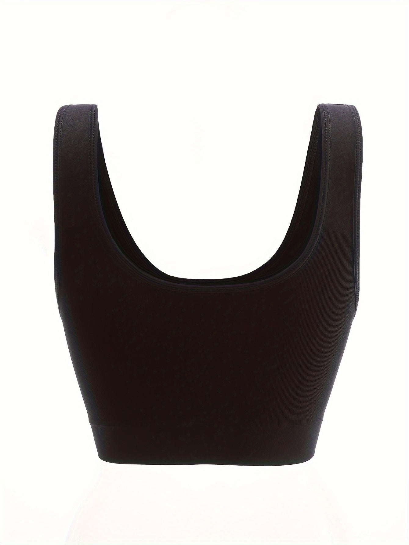 Plus size ayollar uchun shikastlanmagan sport bra, dumaloq bo’yinli, bir rangli faol kiyim