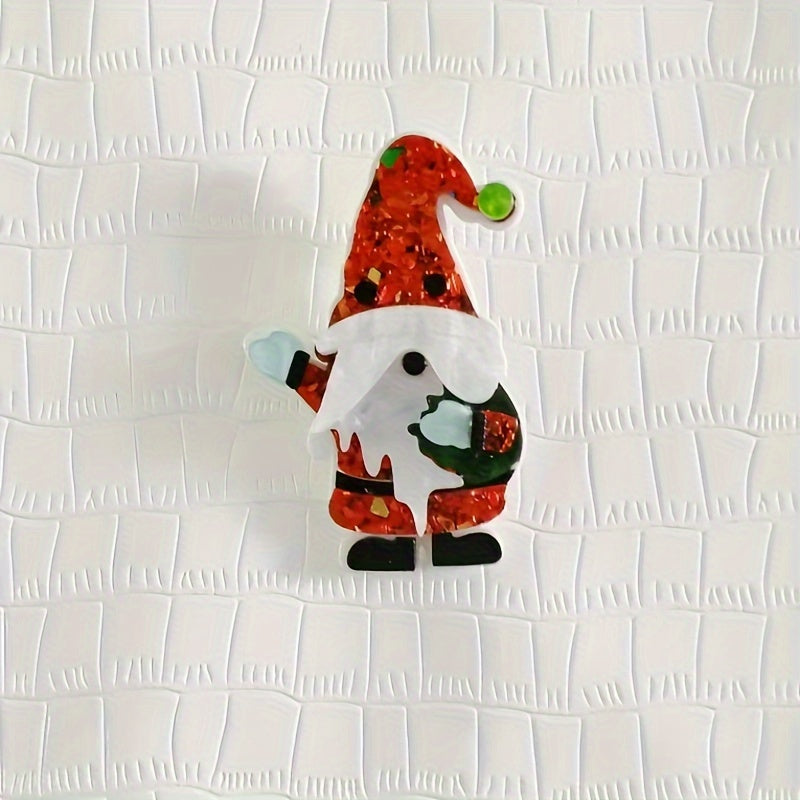 Santa Claus Brooches Acrylic Pins for Bags and Outfits Stylish and Cute